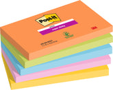 Post it Super Sticky Notes Boost Colours 76x127mm 90 Sheets (Pack 5) 7100258793